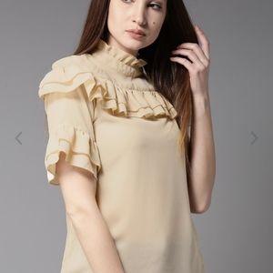 Here&Now Beige Solid Top (XL)